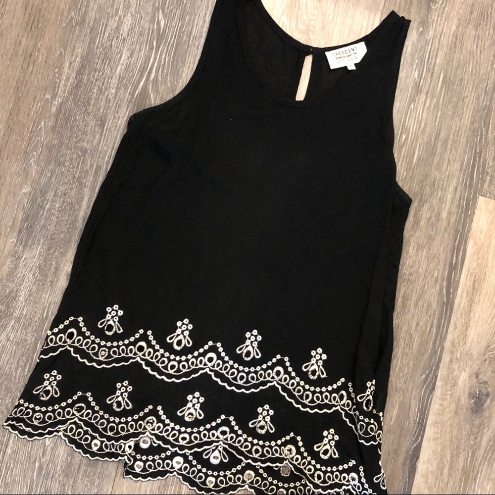 Black Embroidered Top